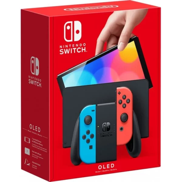 کنسول بازی نینتندو مدل Switch OLED Neon Blue and Neon Red Joy-Con