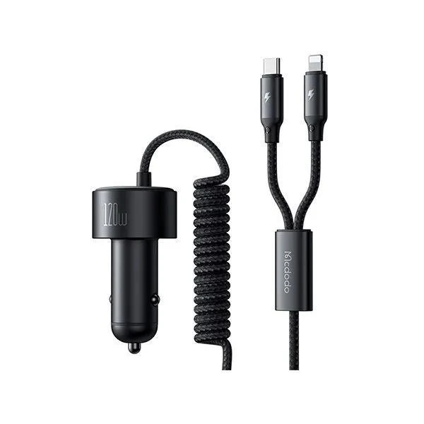 شارژر فندکی120 وات مک دودو مدل cc-0370 به همراه کابل USB-C/لایتنینگ - Image 2