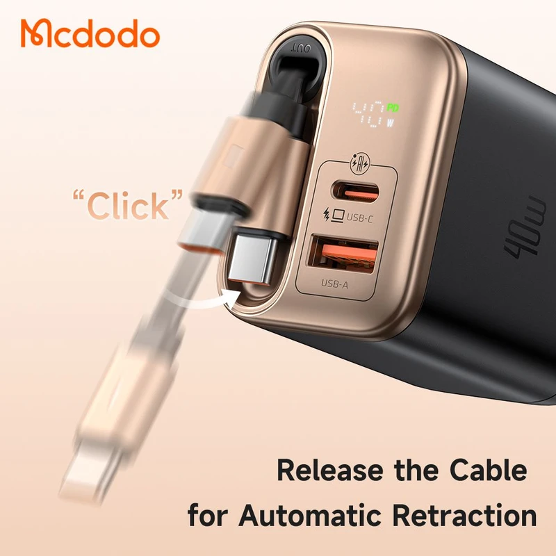 شارژر دیواری 40 وات مک دودو مدل CH-428 به همراه کابل متصل USB-C - Image 4