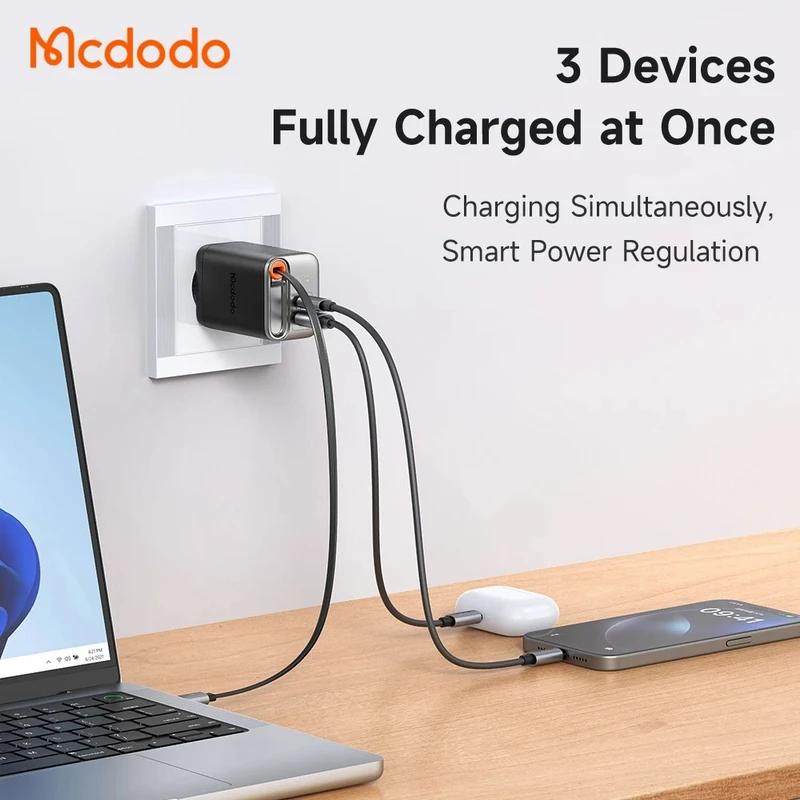 شارژر دیواری 67 وات مک دودو مدل CH-4100 به همراه کابل USB Type-C - Image 5