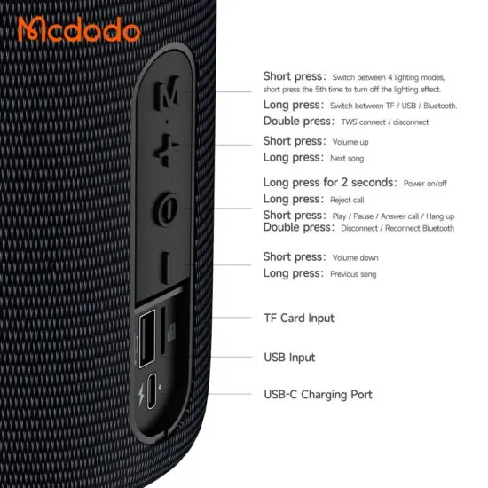 اسپیکر بلوتوثی قابل حمل مک دودو مدل BS-1410 - Image 4